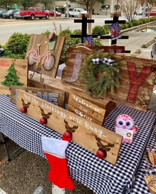 We enjoy creating home decor items and attending our local Farmer’s market!