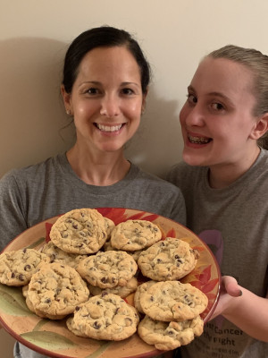 We love to bake! Our specialty is chocolate chip cookies.