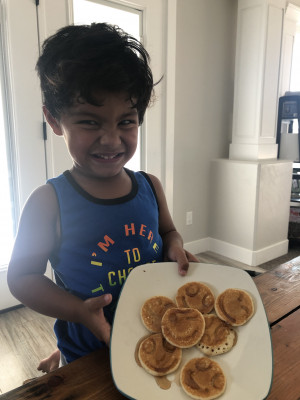 Easton LOVES pancakes!!