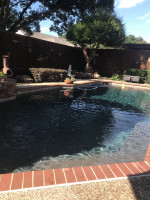 Swimming in Wyatt’s parents’ backyard pool.