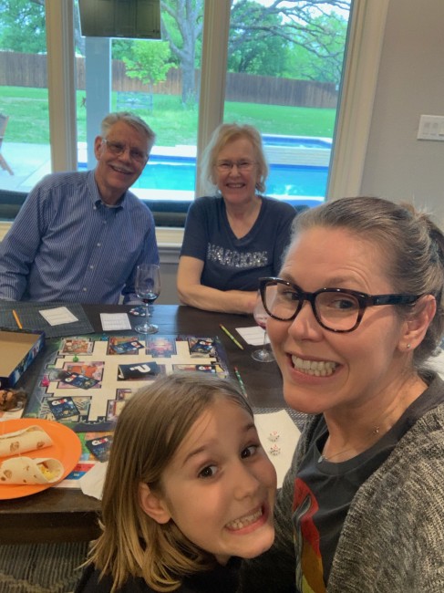Game night with nana and papa is a lot of fun.