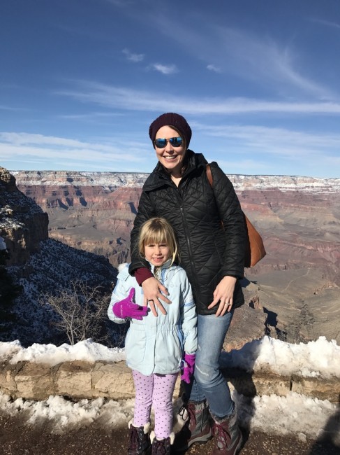 Our first trip to The Grand Canyon, it was snowing that day.