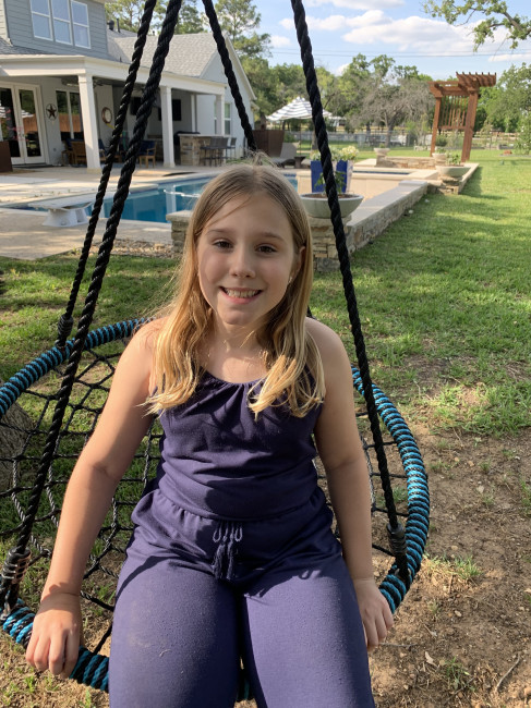 This tree swing is a popular spot for Katie to spend time.