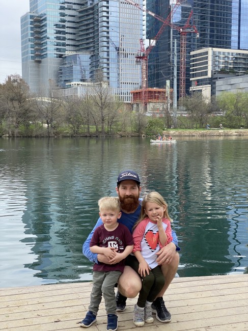 Ryan with the kiddos talking a walk around Lady Bird Lake in downtown Austin Ryan with the kiddos talking a walk around Lady Bird Lake in downtown Austin