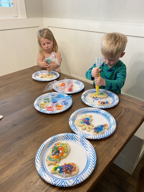 The kids got to put on all the icing and sprinkles they wanted The kids got to put on all the icing and sprinkles they wanted