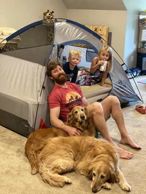 We set up a camping tent in the game room and have movie nights up there watching Disney movies with the kids We set up a camping tent in the game room and have movie nights up there watching Disney movies with the kids