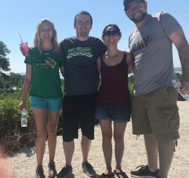Hiking with friends.