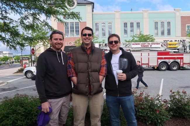 Matt and the guys at an early morning charity event.