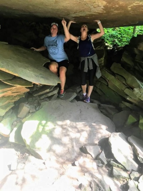 Being silly while hiking.
