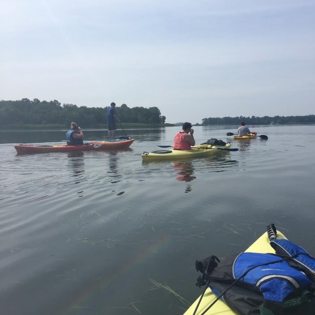 Out on the water as a group.