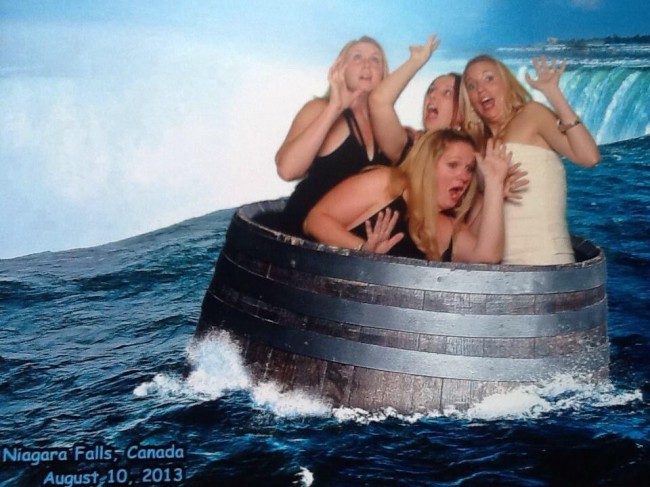 During a trip to Niagra falls, being goofy for a photo