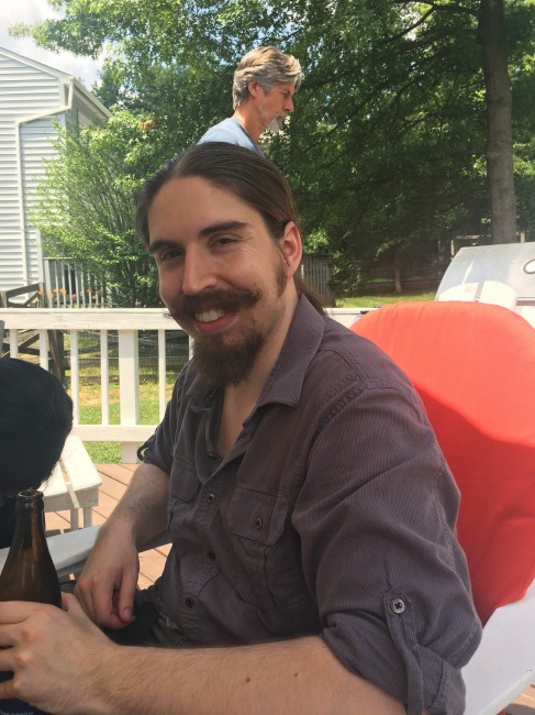 Amy's Brother during a Father's day cookout.
