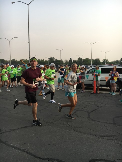 Running a charity 5K together in Salt Lake City. The elevation was brutal!