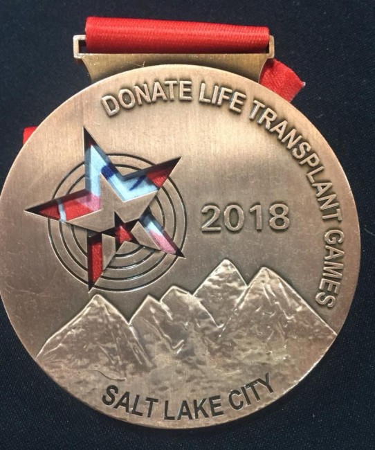 Close up of the prized medal.