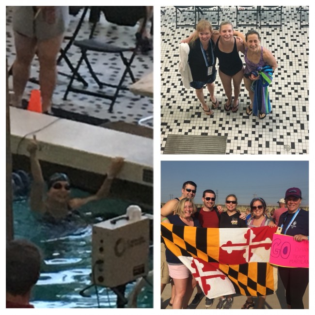 Amy during her 500m swim competition.