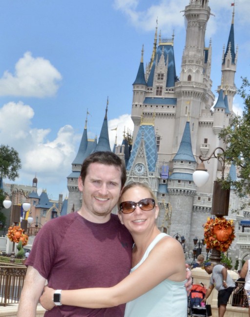 In front of Cinderella's Castle. The Magic Kingdom is amazing!