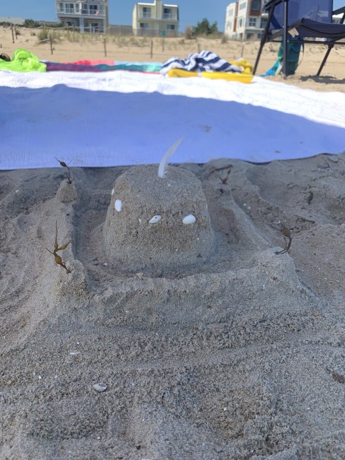 Finished product! complete with shell windows and a feather flag.