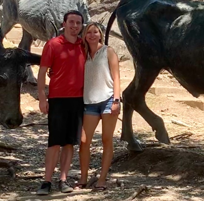 Posing for a pic with the Long horns.