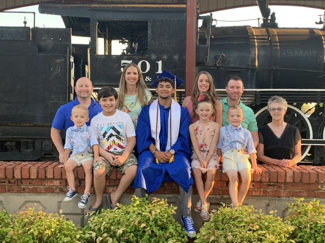 Front Left: Atticus, Karch, Synghyn, Scoutlynn, Kasseus.
Back Left: Matt, Mercedes, Taryn, Michael, Momma