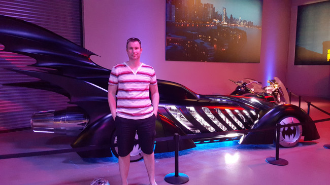 Michael and his favorite Batman Car - Warner Bros. Studio
