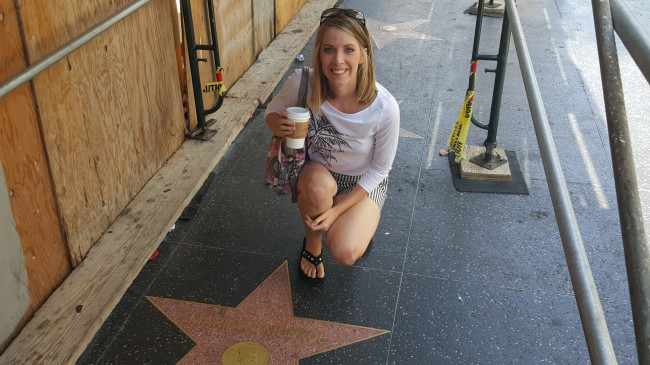 Taryn at Marilyn Monroe's star on the Hollywood Walk of Fame