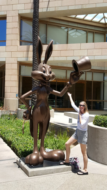 Taryn and Bugs Bunny at the Warner Bros. Studio
