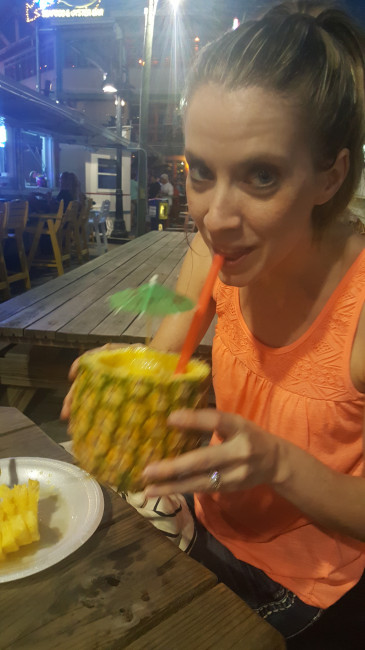 Pineapple drink at the Destin Harbor Boardwalk