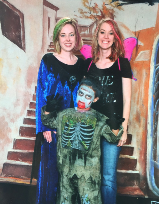 Don't be afraid, it's just our Zombie nephew Karch at Halloween!