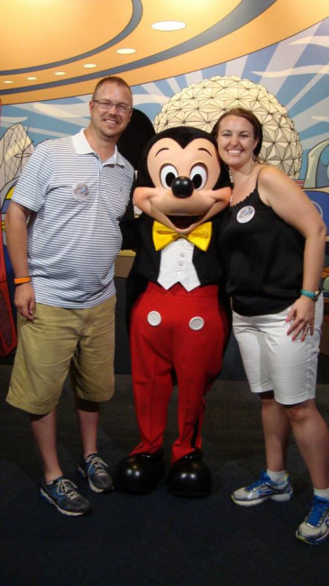 Honeymoon photo with our favorite mouse.
