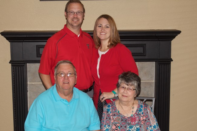 With David's parents on their 50th wedding anniversary.