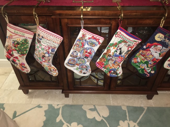 Meaghan has cross-stitched stockings for everyone on her side of the family - including one for the next addition.
