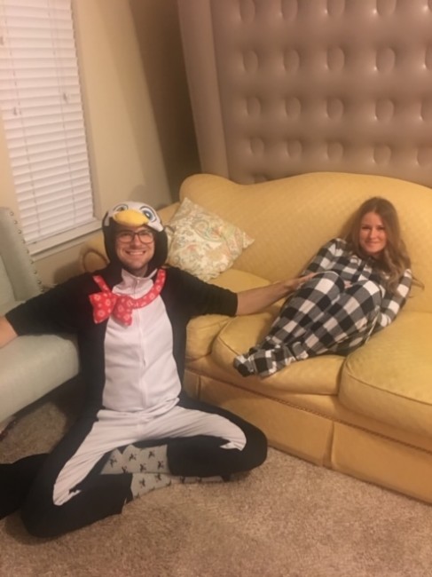 Meaghan's brother is a bit of a ham (or, penguin, as the case may be).