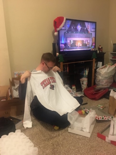 David is a Texas Tech grad and, now that he no longer works for other schools, his family can load him up with Tech gear to wear in public!