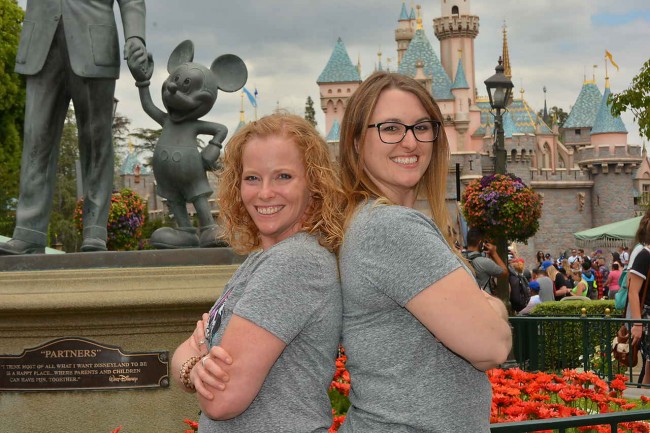 Meaghan and her friend Sarah on a girls' trip to Disneyland.