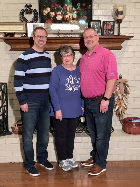 David and his brother with their mom. Their sister's family couldn't make it this year for Thanksgiving.