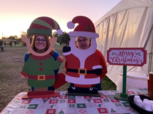 Having fun at a local Christmas event.