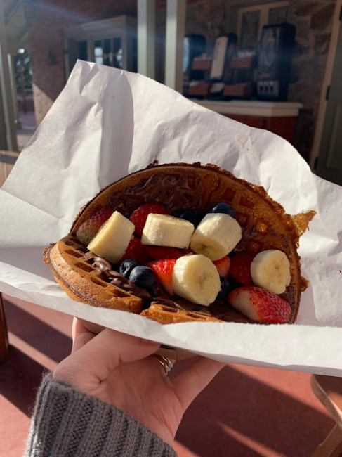 Food is a BIG part of our Disney trips! Sleepy Hollow at Magic Kingdom has these amazing Nutella and fruit waffles that we usually split for breakfast Food is a BIG part of our Disney trips! Sleepy Hollow at Magic Kingdom has these amazing Nutella and fruit waffles that we usually split for breakfast