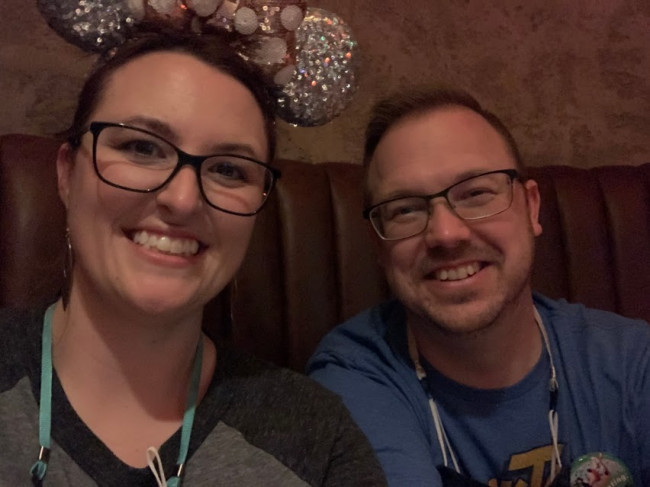 Sitting in Oga's Cantina in the Star Wars section of Hollywood Studios. We are HUGE Star Wars fans and love getting immersed in the world of the Jedi! Sitting in Oga's Cantina in the Star Wars section of Hollywood Studios. We are HUGE Star Wars fans and love getting immersed in the world of the Jedi!