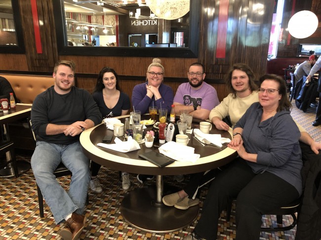 We love to go out for Saturday morning breakfast when everyone is in town! This was taken at our favorite breakfast spot.