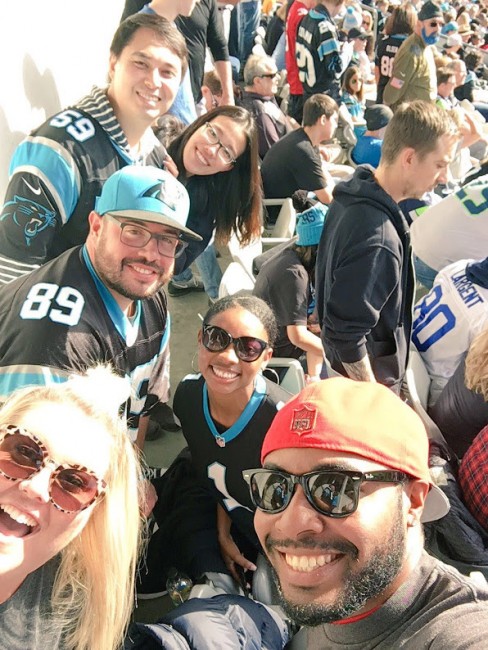 We love going to football games with friends!