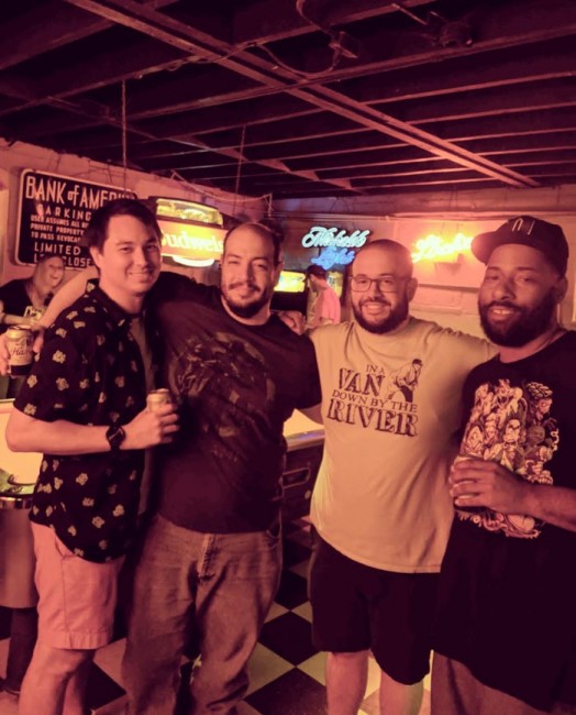 Stephen's four best friends, Andy, Stevie, and Aaron, all together.