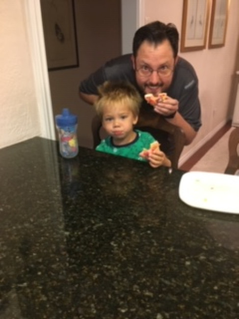Uncle Wyatt being silly with one of our nephews.
