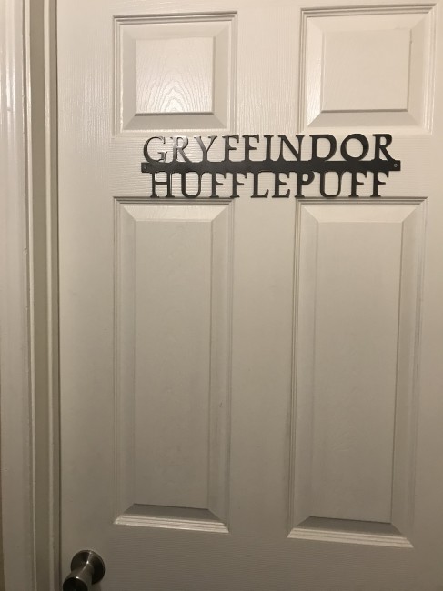 One of Wyatt’s friends made this personalized door hanger.