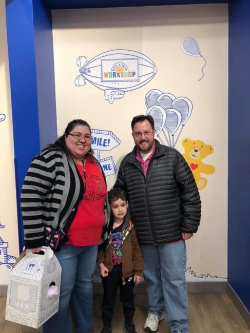 As part of his Christmas present, he got to choose an outing with Auntie and Uncle. Of course he wanted to get a new friend to join his Beary Bear.