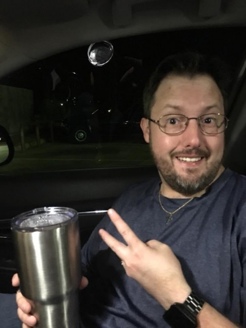 We like to hit the road early in the morning when we go on a road trip to maximize our time. Wyatt requires coffee to function.