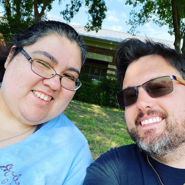 We love going on walks and exploring our new neighborhood! We were taking a break from walking 3 1/2 miles.. whew!