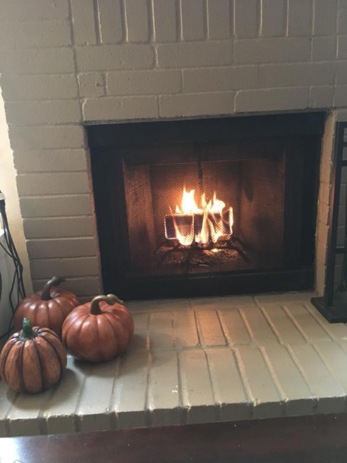 In the fall, we love to have a warm fire on cold days.