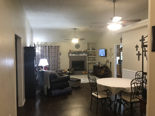 Our home has a wonderful open floor plan that allows for lots of room to play.