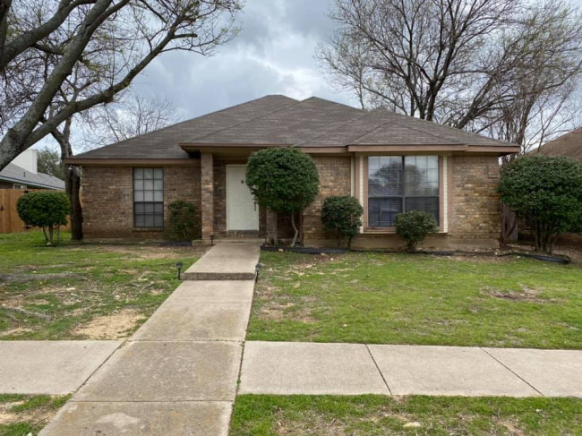 The outside view of the front of our home.