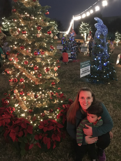 Tracie and Conner at the local tree lighting ceremony.